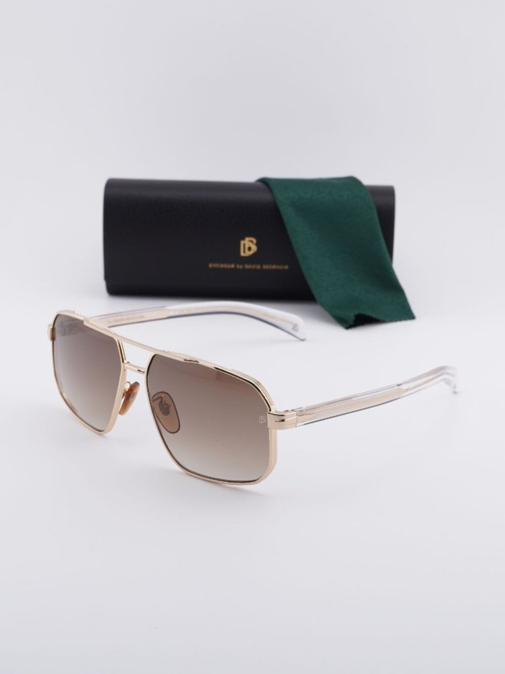 David Beckham DB 7102/S 0LOJ HA Aviator Sunglasses - Gold / Brown